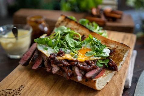 wagyu steak sandwich lunch.